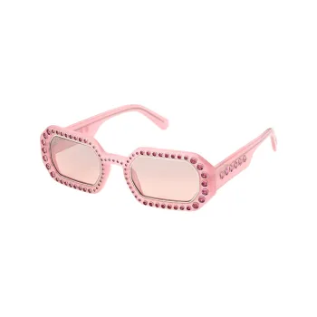 Swarovski Acetate Faux Crystal Square Sunglasses Women's Pink