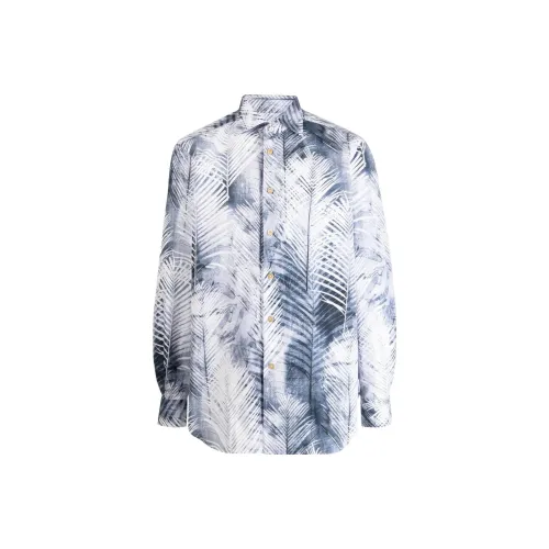 KITON Palm Tree-print Long-sleeve Shirt