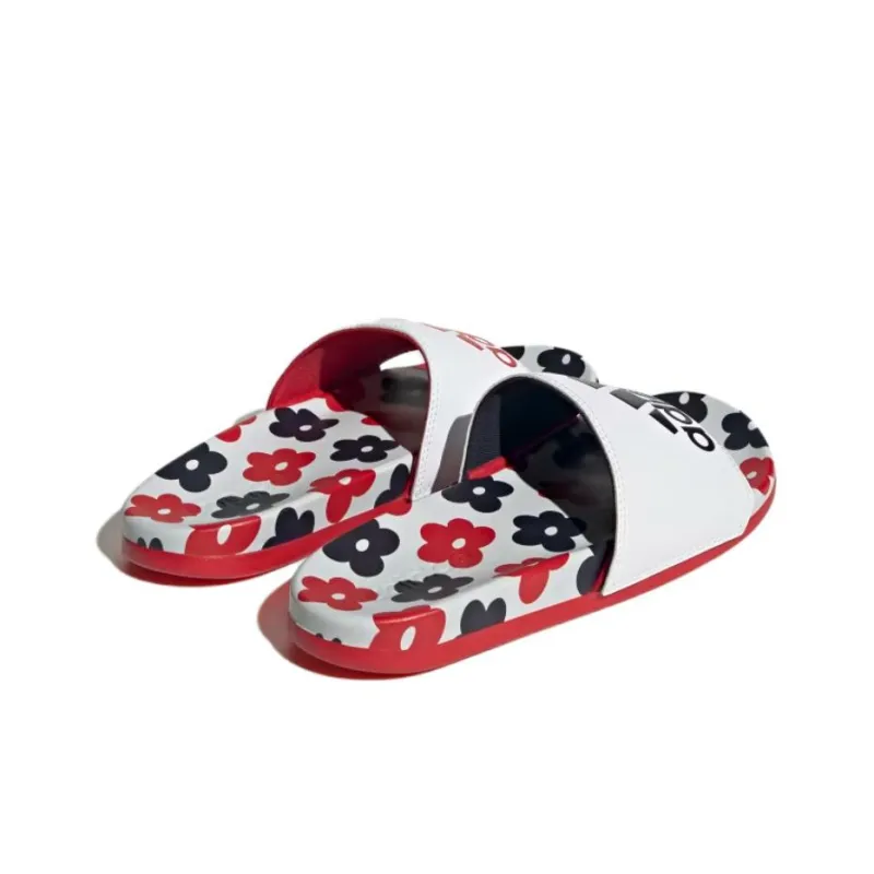 Adidas Adilette Comfort Slides Cloud White Better Scarlet Women's-3