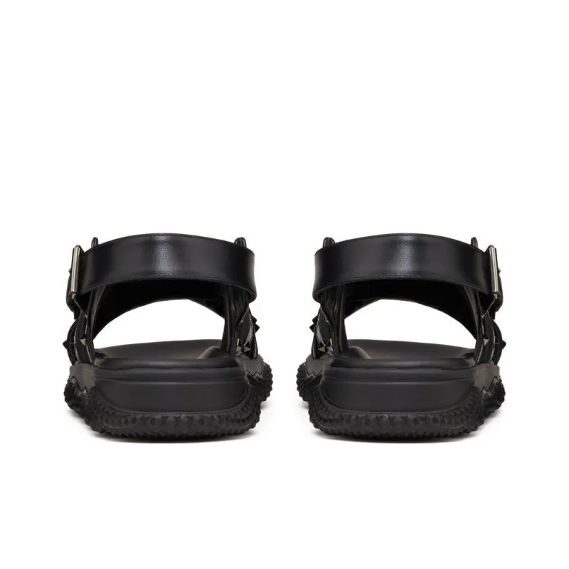 Valentino Rockstud Beach Sandals Men's Black-4