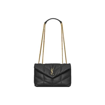 SAINT LAURENT PUFFER Lambskin Portable Crossbody Bag, Shoulder Bag Mini Women's Black