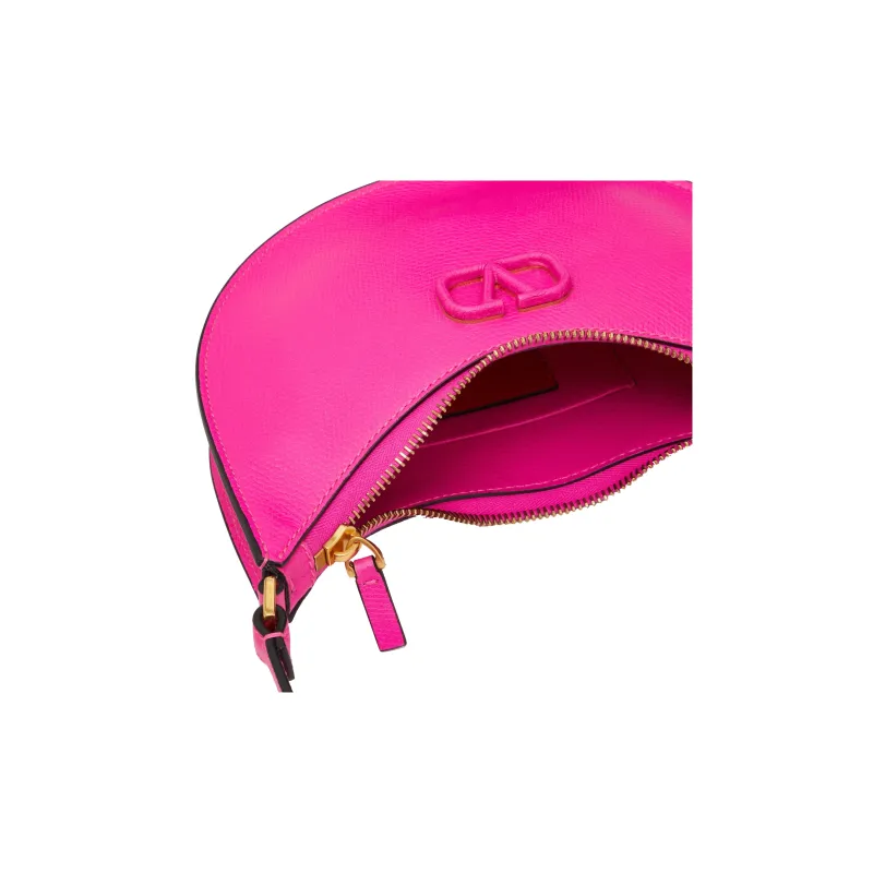 Valentino Vlogo Grained Calfskin HOBO Bag Shoulder Bags Handbags Mini Women's Pink-5