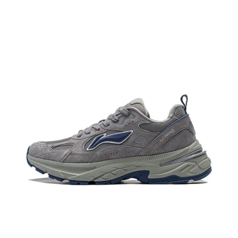 LiNing Beichen Cushioning, Slip Resistant, Abrasion Resistant Support Low Top Chunky Sneakers Men's Gray-0