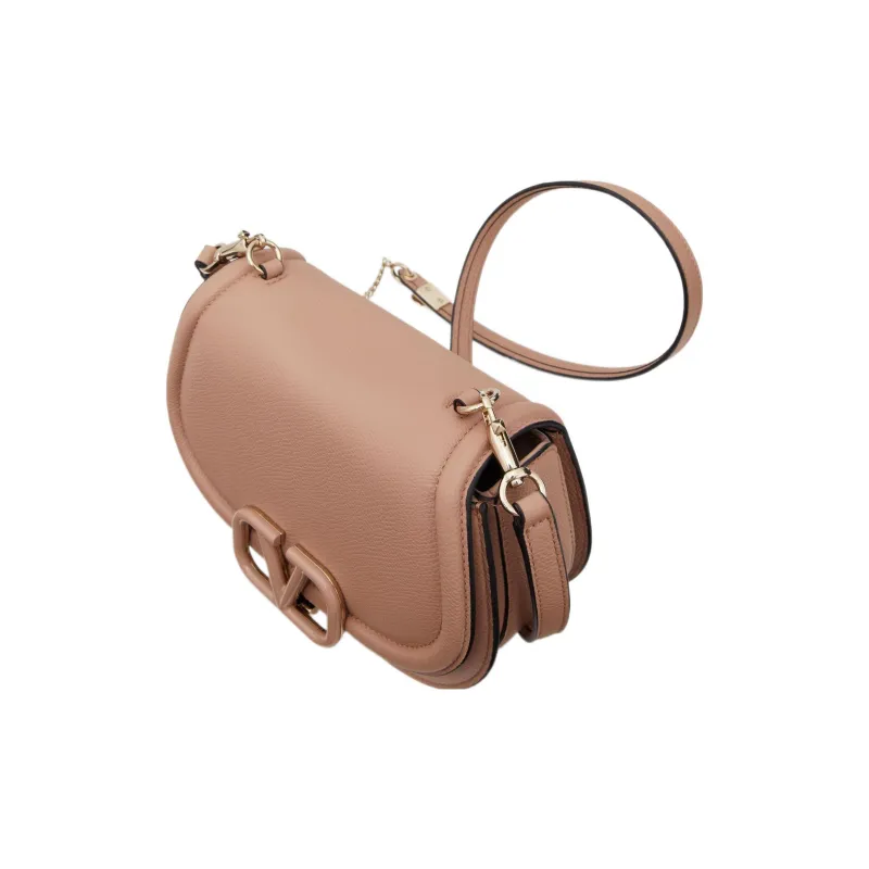 Valentino VSLING Grained Calfskin Saddle Bag Crossbody Bag Shoulder Bag Women's Rose-5