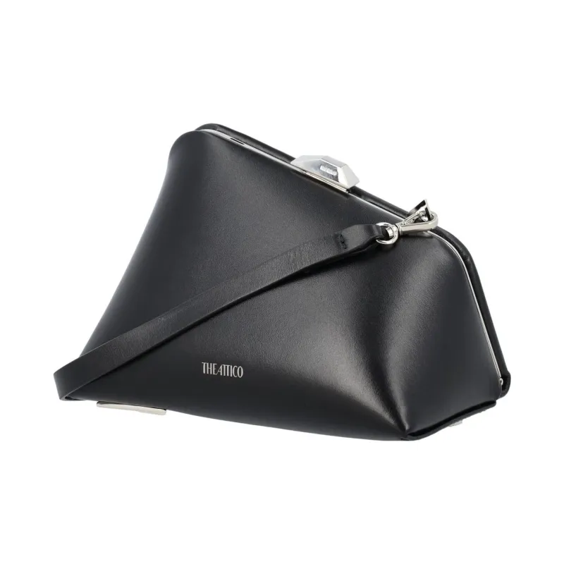 The Attico Midnight Leather Clutch Bag-2