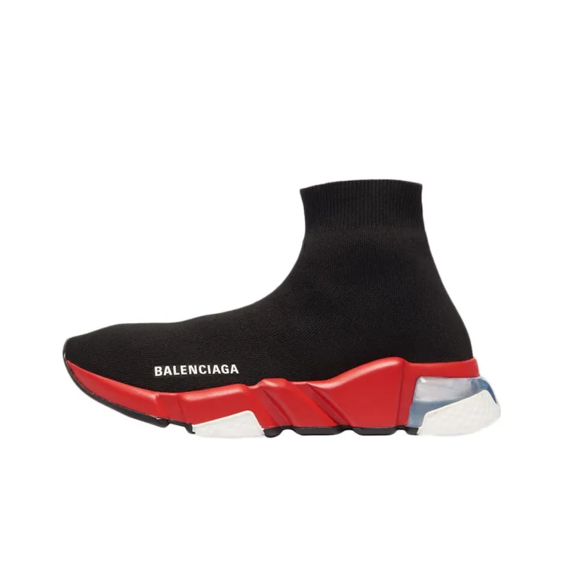 Balenciaga Speed Clear Sole Black Red-0