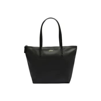 LACOSTE PVC Tote Bag Shopping Bag Handbag Small Size Women's Black
