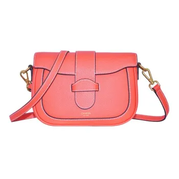 CAVANA Calfskin Saddle Bag Shoulder Bag Crossbody Bag Women's Dragon Shrimp Pink