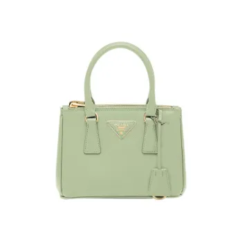 PRADA Galleria Killer Bag Leather Shoulder Bag Crossbody Bag Handbag Mini Women's Light Green