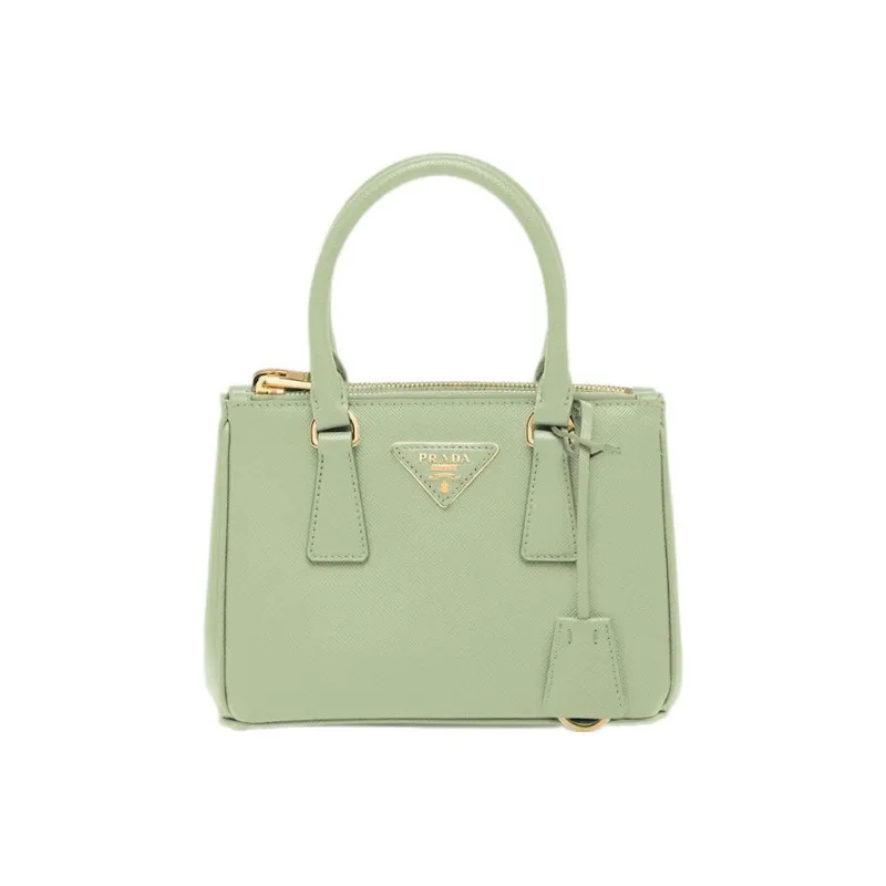 PRADA Galleria Killer Bag Leather Shoulder Bag Crossbody Bag Handbag Mini Women's Light Green-0