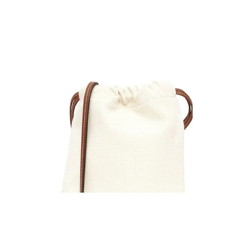 Burberry Horseferry Cotton Canvas Canvas Bag Storage Bag Crossbody Bag Small Size Women's Natural-5