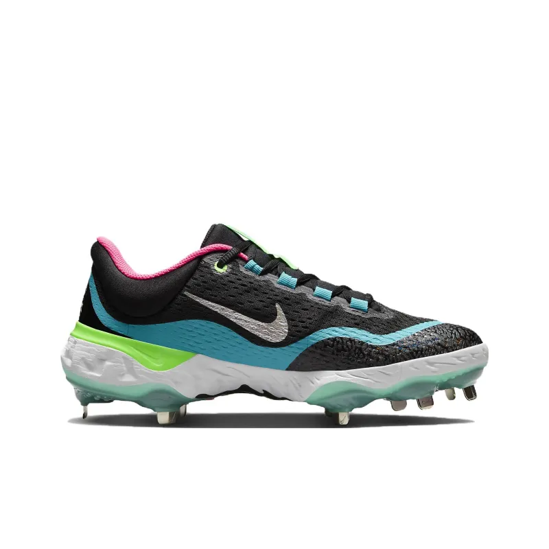 Nike Alpha Huarache Elite 4 Low 'Black Teal Pink'-1