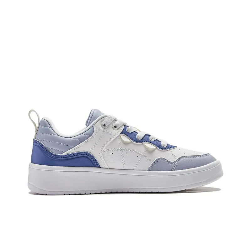 LiNing The Beginning Of The Line Wear Resistant Low Top Skateboard Shoes Women's White Blue-1
