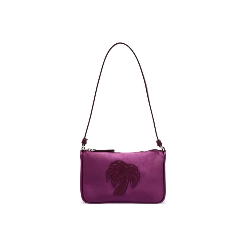 PALM ANGELS Satin Palm Shoulder Bag Purple-0