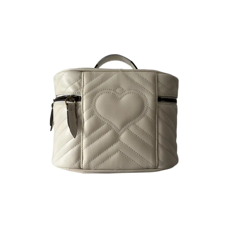 GUCCI GG Marmont Quilting Leather Makeup Bags Handbags Small Size Women's White-1