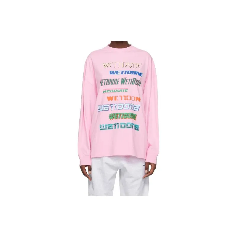 WE11DONE Sweatshirt Unisex Pink-1