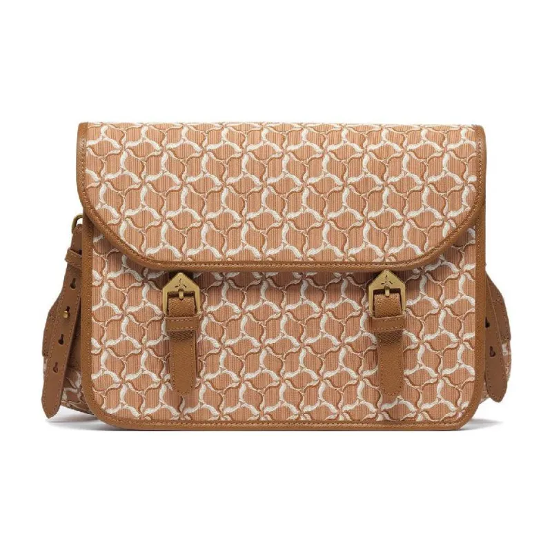 LI NING 1990 Fabric With Leather Shoulder Bag, Crossbody Bag Unisex Brown-0