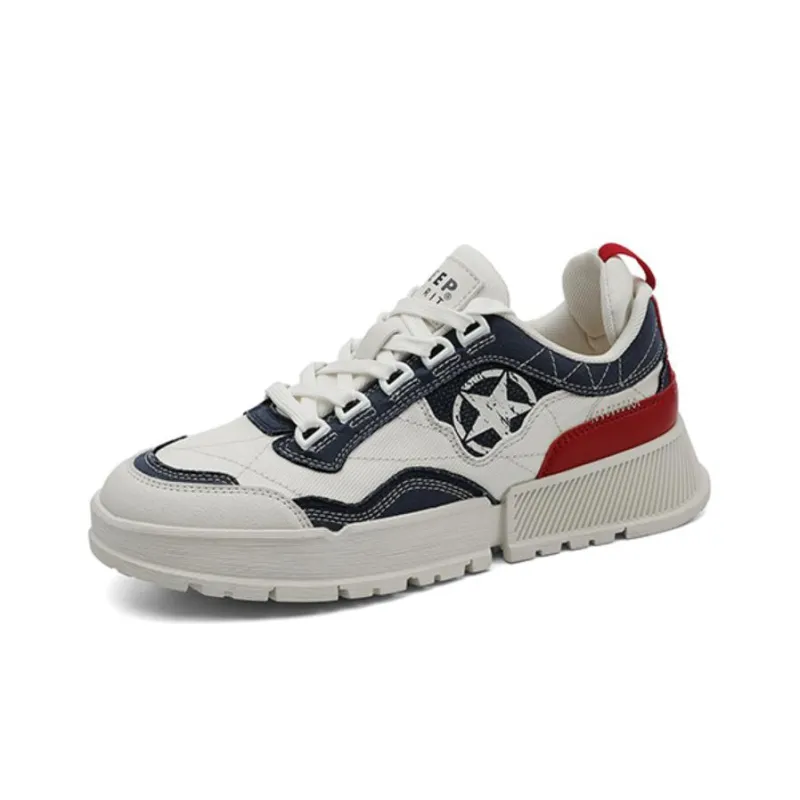 JEEP SPIRIT Skateboard Shoes Men Low Top Light Sandy/Interstellar Blue-2