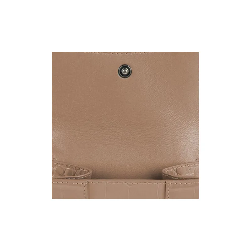 Balenciaga Hourglass Cow Leather Wallet Mini Women's Dark Beige-3