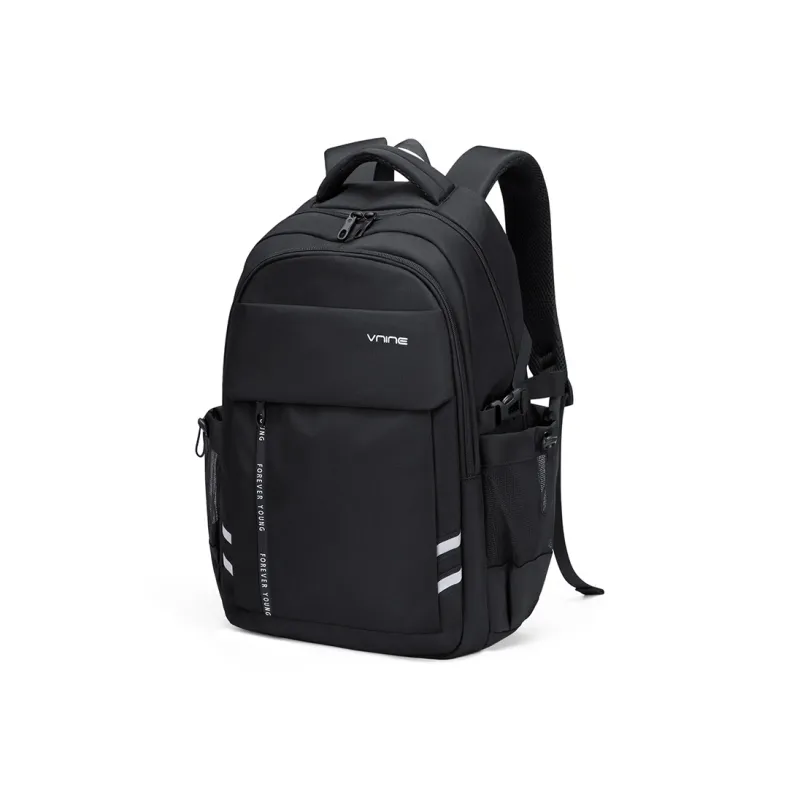 V.NINE Fabric Backpack 15.6 Graduation Travel Backpack Large Size Men's Obsidian Black-0