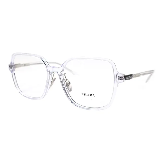 PRADA Plate Frame Square Eyeglass Frames Unisex Transparent-0