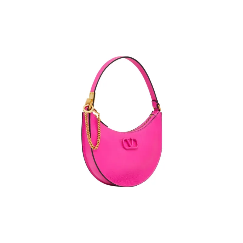 Valentino Vlogo Grained Calfskin HOBO Bag Shoulder Bags Handbags Mini Women's Pink-2