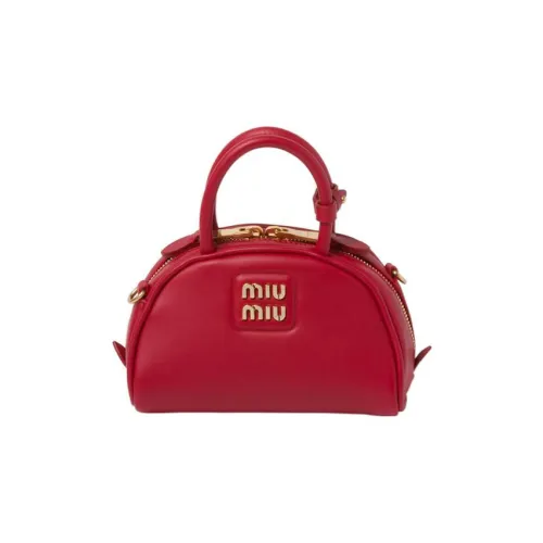 MIU MIU Leather Shoulder Bag, Crossbody Bag, Handbag Women's Red