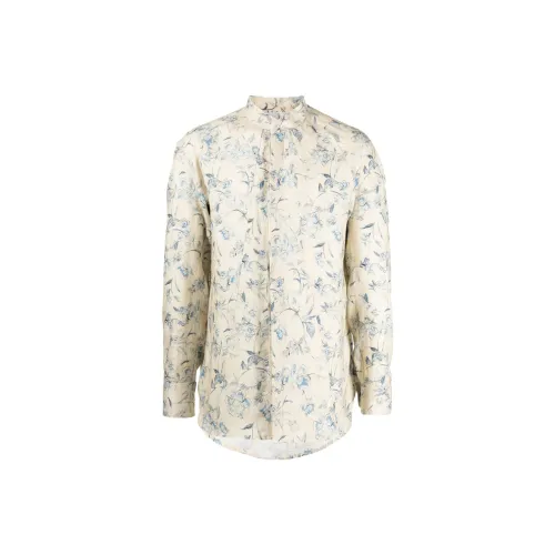 Kiton Floral-print Linen Shirt