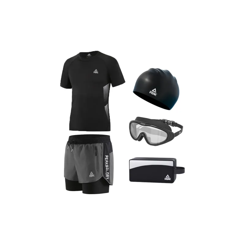 PEAK Swimming Sets Polyester Surfing Drifting Beach Vacation Men's Black-10