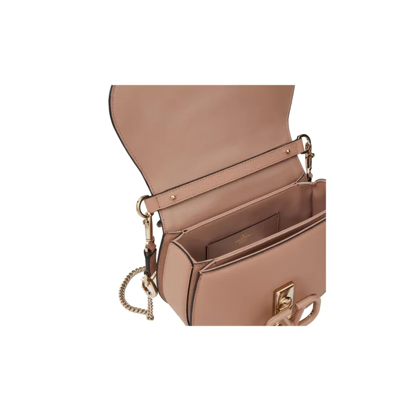 Valentino VSLING Grained Calfskin Saddle Bag Crossbody Bag Shoulder Bag Women's Rose-6