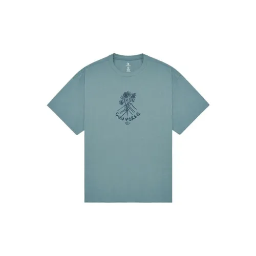 Converse FLOWER FRIENDS T-Shirts Men Peacock Blue