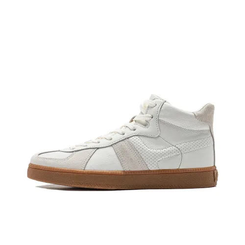 LiNing YunChuan HI Slip Resistant, Abrasion Resistant, Breathable High Top Casual Shoes Women's Mist White