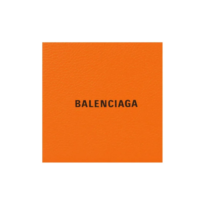 Balenciaga Cash Square Grained Calfskin Wallet Regular Men's Orange-3
