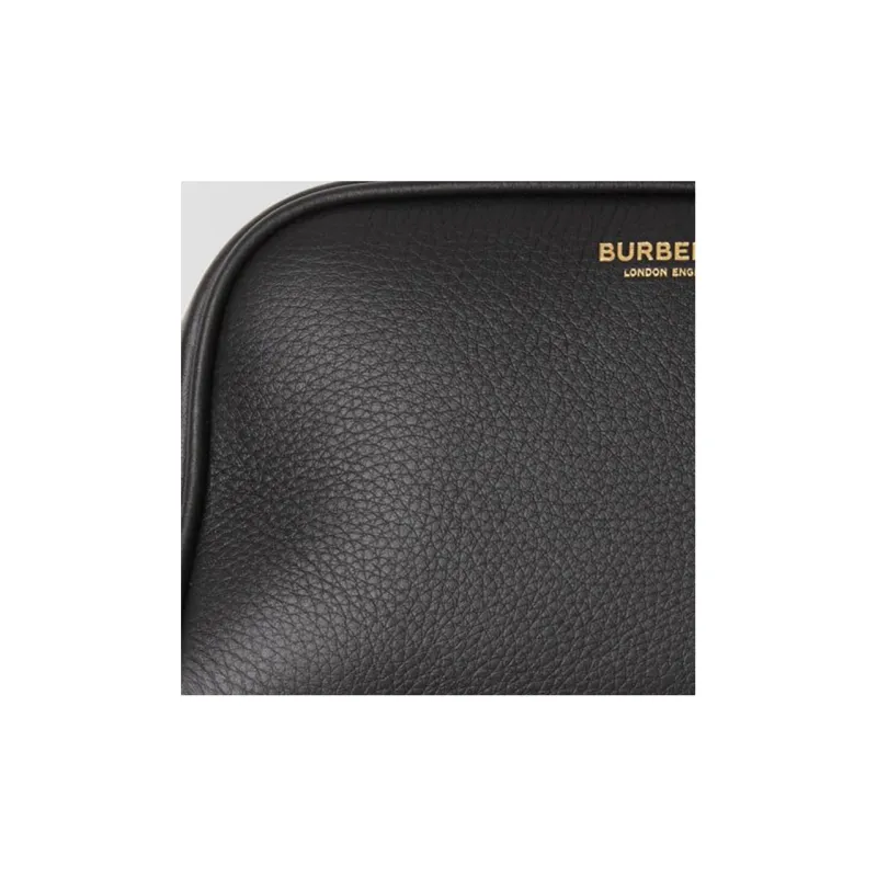 Burberry Grain Texture Leather Half Cube Bag Bowling Bag One Shoulder Crossbody Clutch Regular Men's Black-3