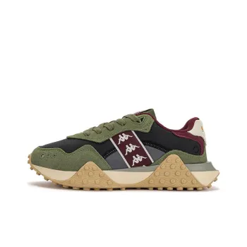 Kappa Cushioning Anti Slip Wear Resistant Breathability Low Top Casual Running Shoes Unisex Green Black