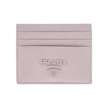 PRADA Cow Leather Card Holder Card Holder Women's Light Pink