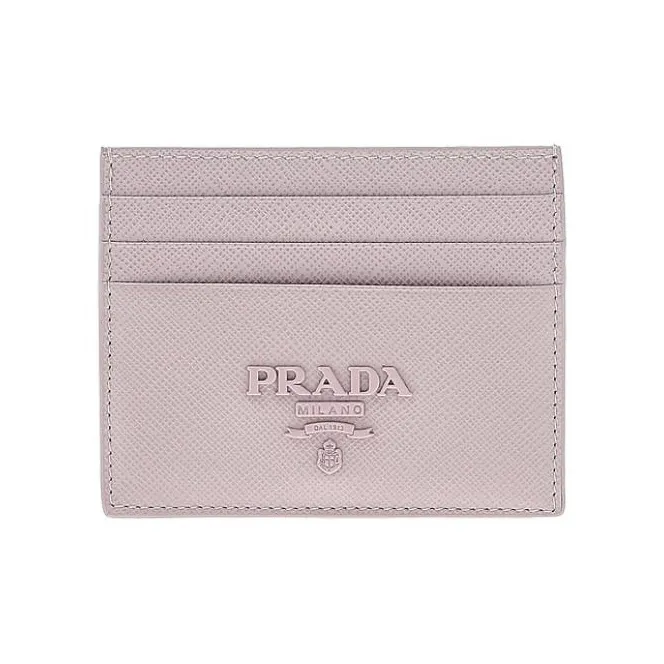 PRADA Cow Leather Card Holder Card Holder Women's Light Pink-0