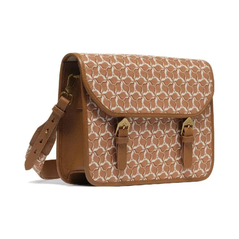 LI NING 1990 Fabric With Leather Shoulder Bag, Crossbody Bag Unisex Brown-1