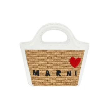 MARNI TROPICALIA Cotton With Polyamide Nylon Handbag Mini Women's White/Natural