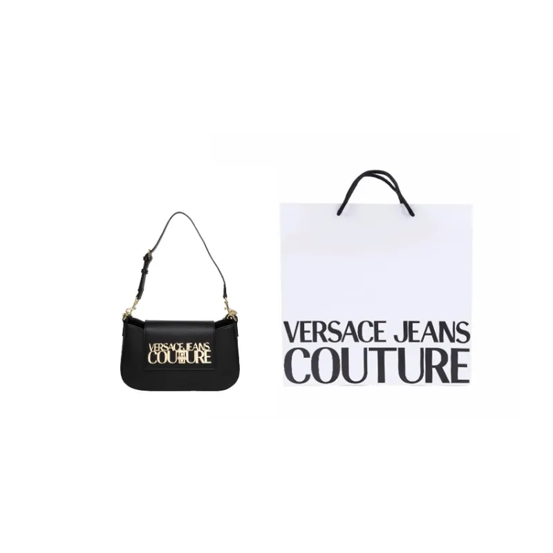 VERSACE JEANS COUTURE Polyurethane Handbag, Shoulder Bag Women's Black-5