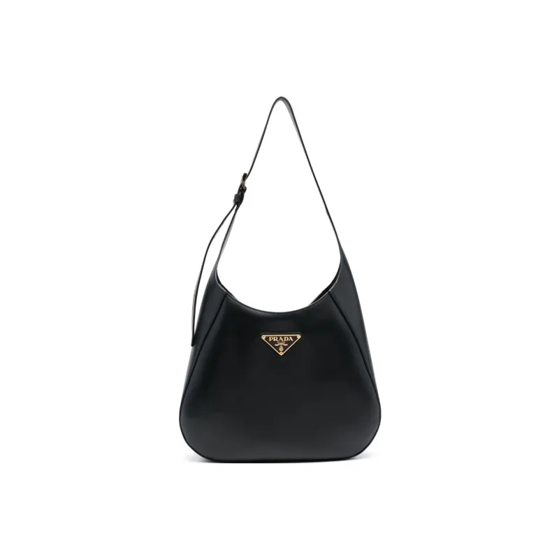 PRADA Leather Handbag, Shoulder Bag Women's Black-0