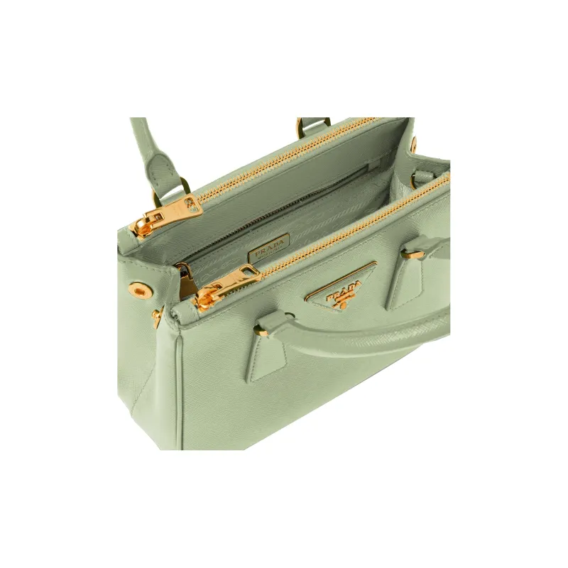 PRADA Galleria Killer Bag Leather Shoulder Bag Crossbody Bag Handbag Mini Women's Light Green-3