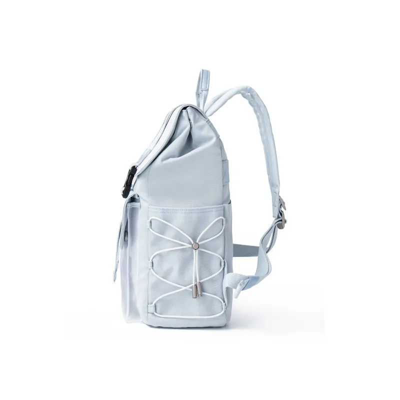 SOSITE Nylon Backpack Medium Size Unisex Candy Blue/Ecru/Coconut Gray-2