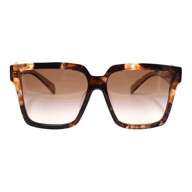 PRADA Plate Frame Square Sunglasses Women's Tortoiseshell-1