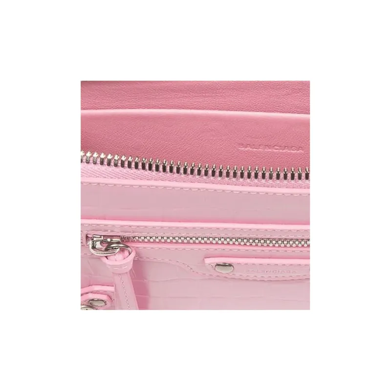 Balenciaga Neo Classic Cow Leather Clutch Women's Pink-3