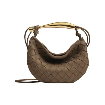 Bottega Veneta SARDINE Sheepskin Portable Crossbody Bag, Shoulder Bag Mini Women's Taupe Gray