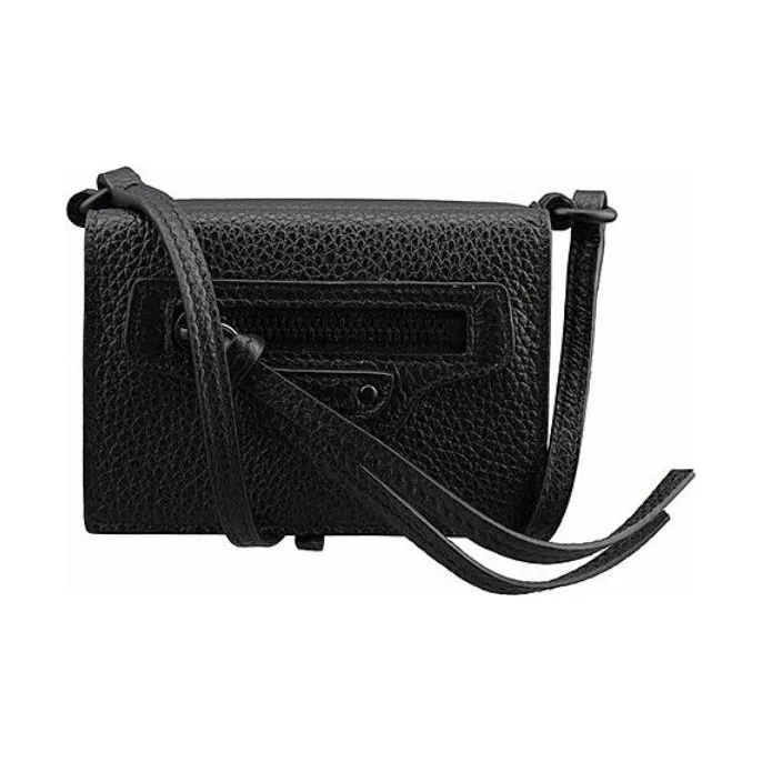Balenciaga Cow Leather Wallets Coin Purses Men's Black-1