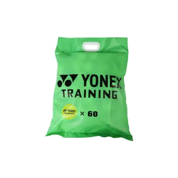 YONEX TBT60CR Tennis Balls Rubber, Felt Training Ball Indoor Training Use Shopping Bag Included 60 Pcs Combo Set Green
