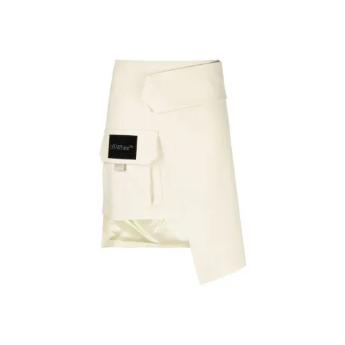 OFF-WHITE Asymmetric Wool Mini Skirt