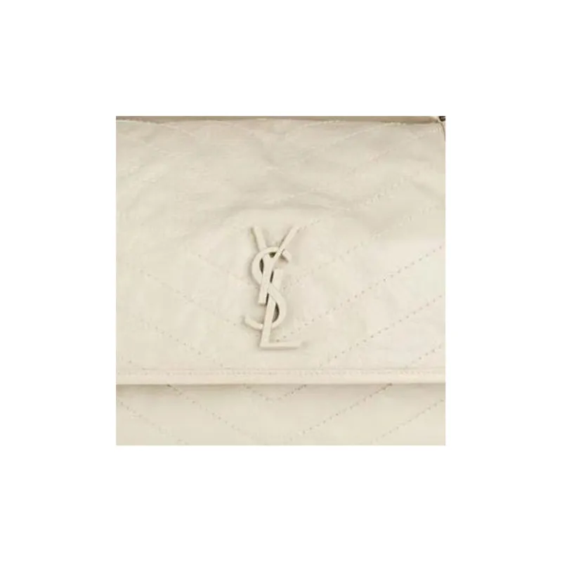 SAINT LAURENT Niki Calfskin Hobo Bag Crossbody Bag Shoulder Bag Women's White-6